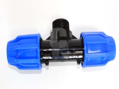 Тройник ПЕ черен ф25х3-4 - мъжки